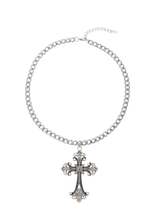Collana con croce gotica Celeste