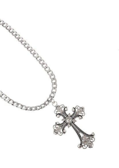 Collana con croce gotica Celeste