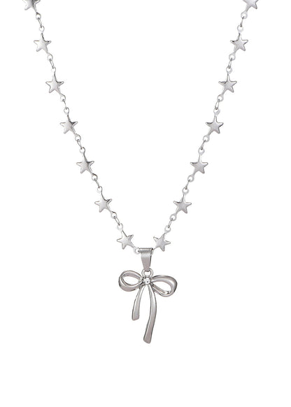 Collana in argento con fiocco a stella Gina