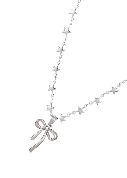 Collana in argento con fiocco a stella Gina