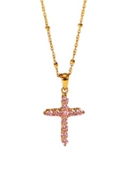 Grace Rosa goldene Kreuzkette
