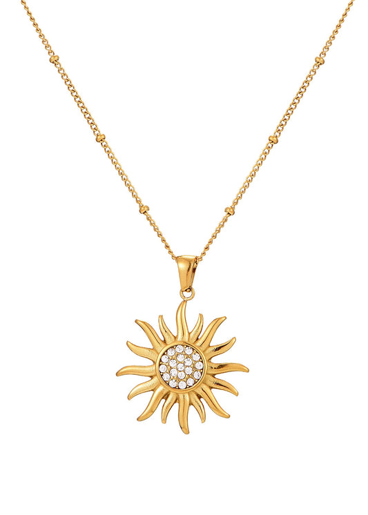 Fanco Glitzernde Sonnen-Goldkette