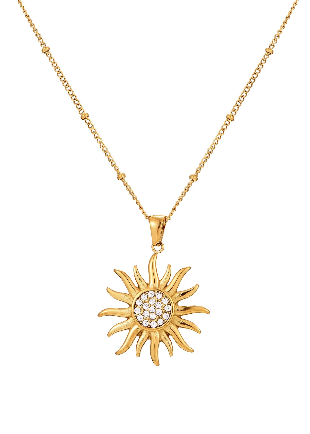 Fanco Glitzernde Sonnen-Goldkette