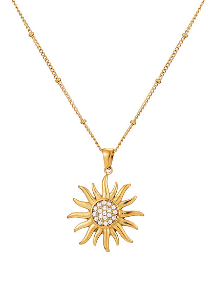 Fanco Glitzernde Sonnen-Goldkette
