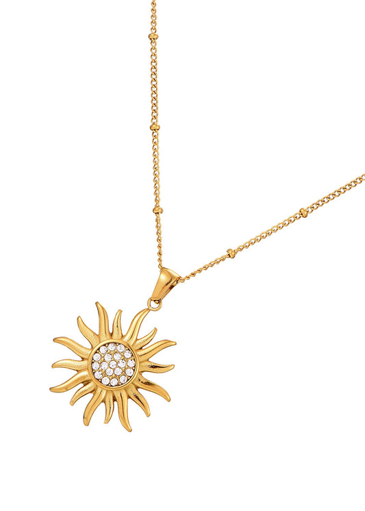 Fanco Glitzernde Sonnen-Goldkette