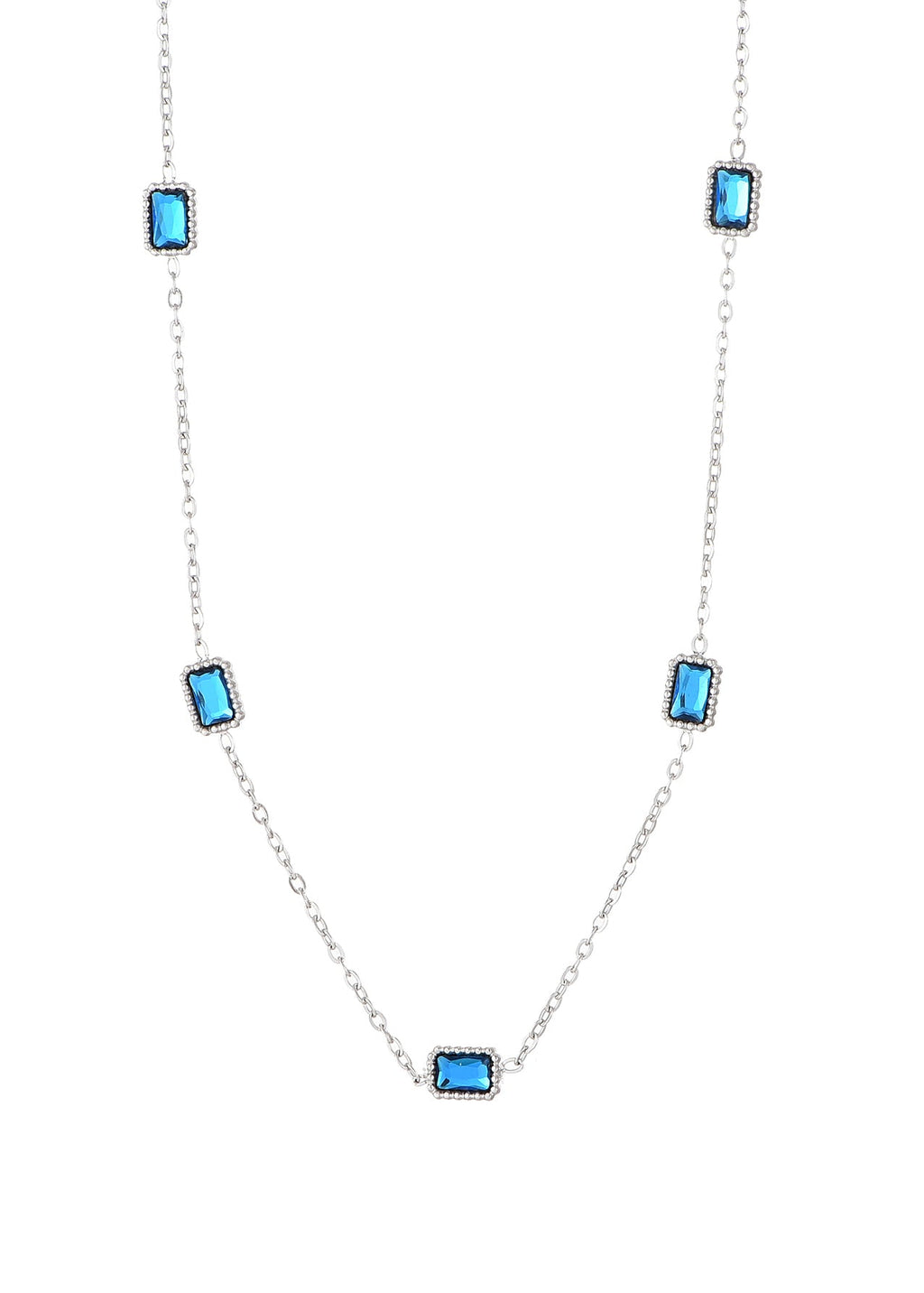 Lam Blau Silber Halskette