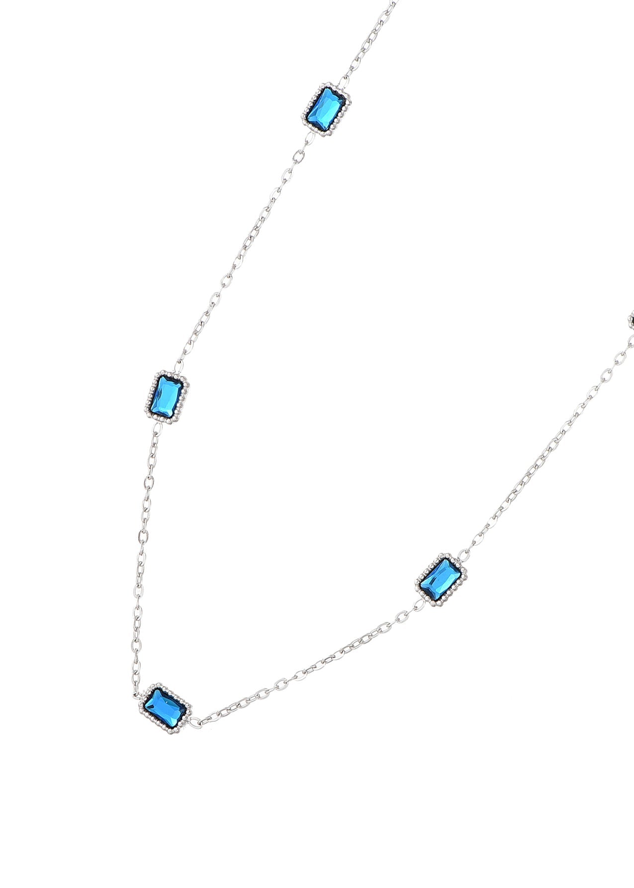 Lam Blau Silber Halskette