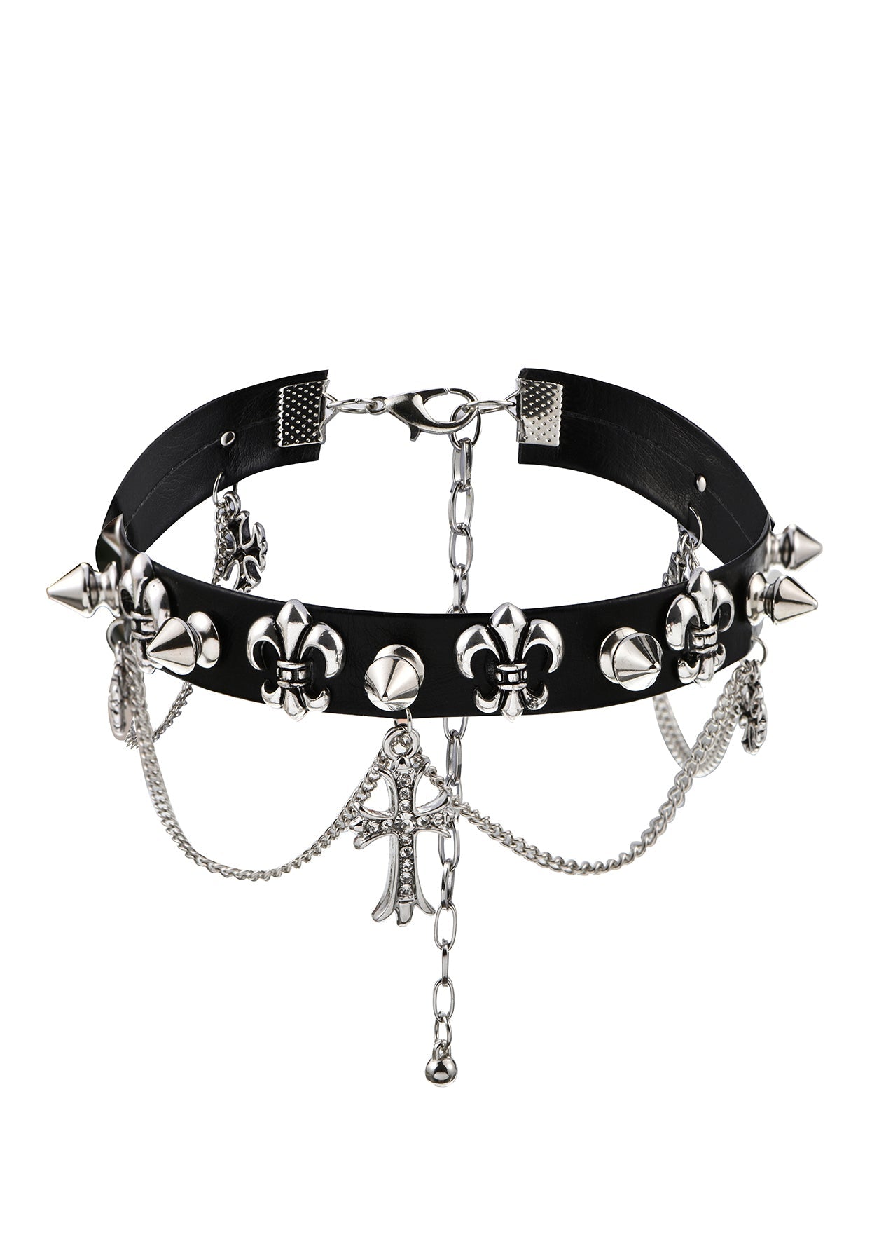 Collana girocollo con cintura a croce cromata Vander