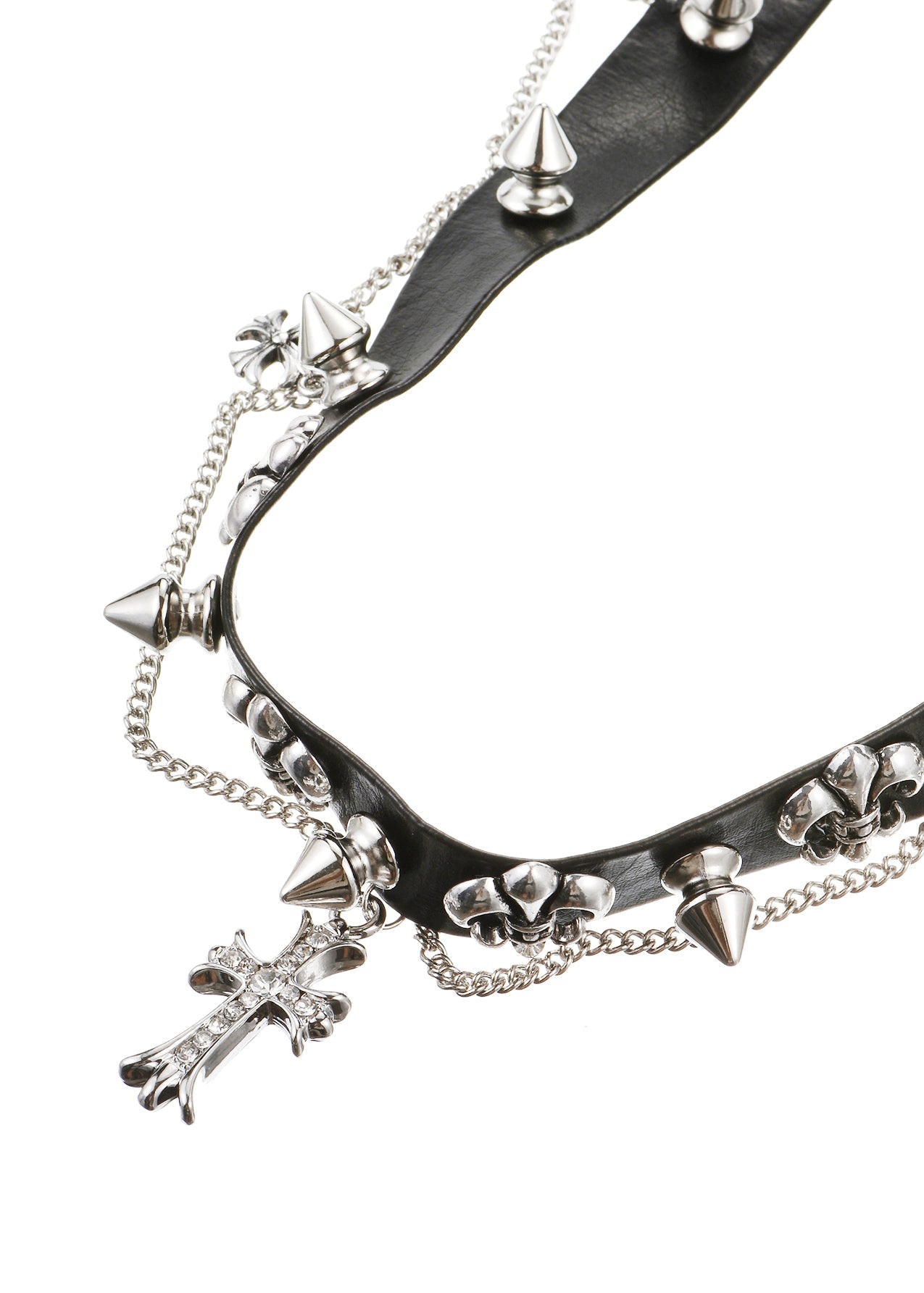 Collana girocollo con cintura a croce cromata Vander