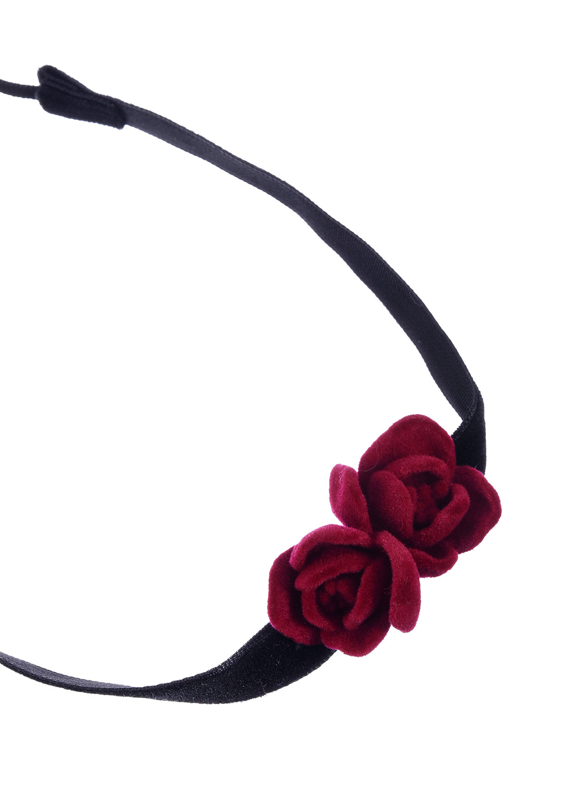 Rosa Roses – Schwarze Samt-Halskette