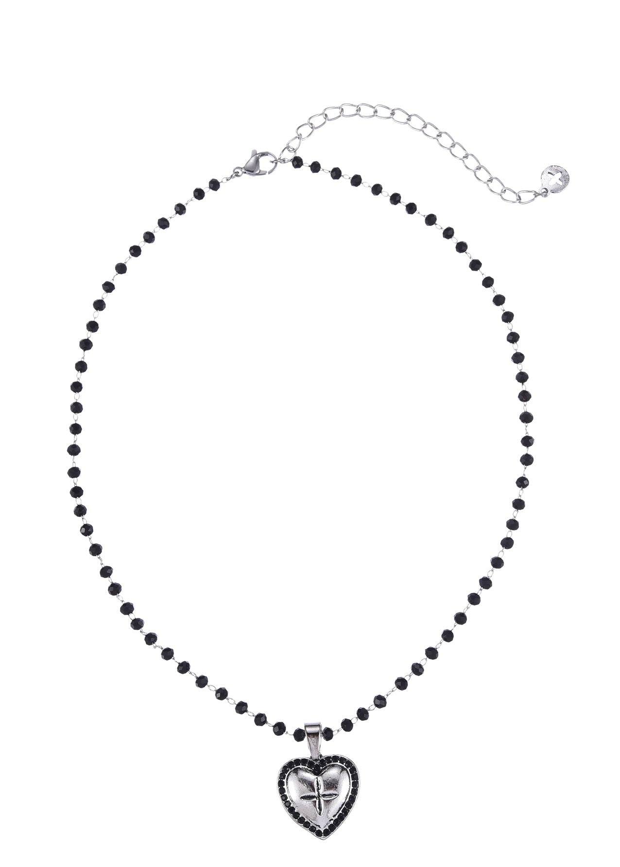 Aoi Y2k Schwarze Silberkette