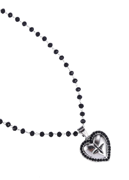 Aoi Y2k Schwarze Silberkette