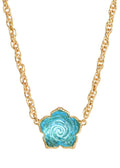 Sommernachtstraum Blaue Rose Goldene Halskette