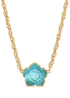 Sommernachtstraum Blaue Rose Goldene Halskette