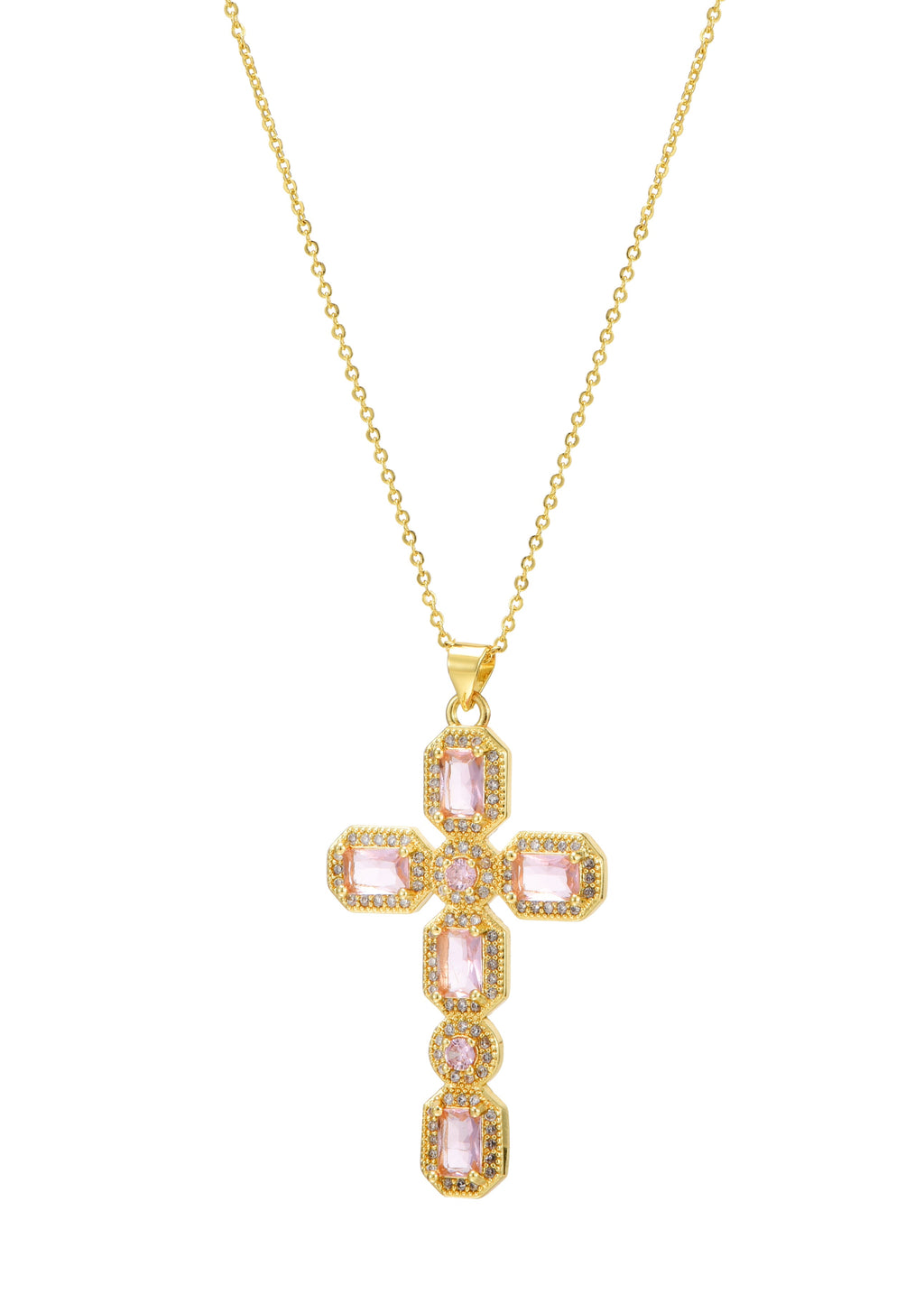 Scarlett Pink Goldene Kreuzkette
