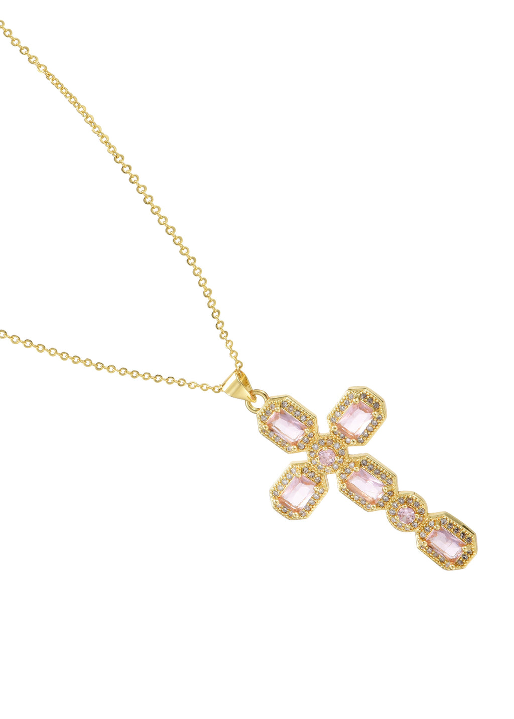 Scarlett Pink Goldene Kreuzkette