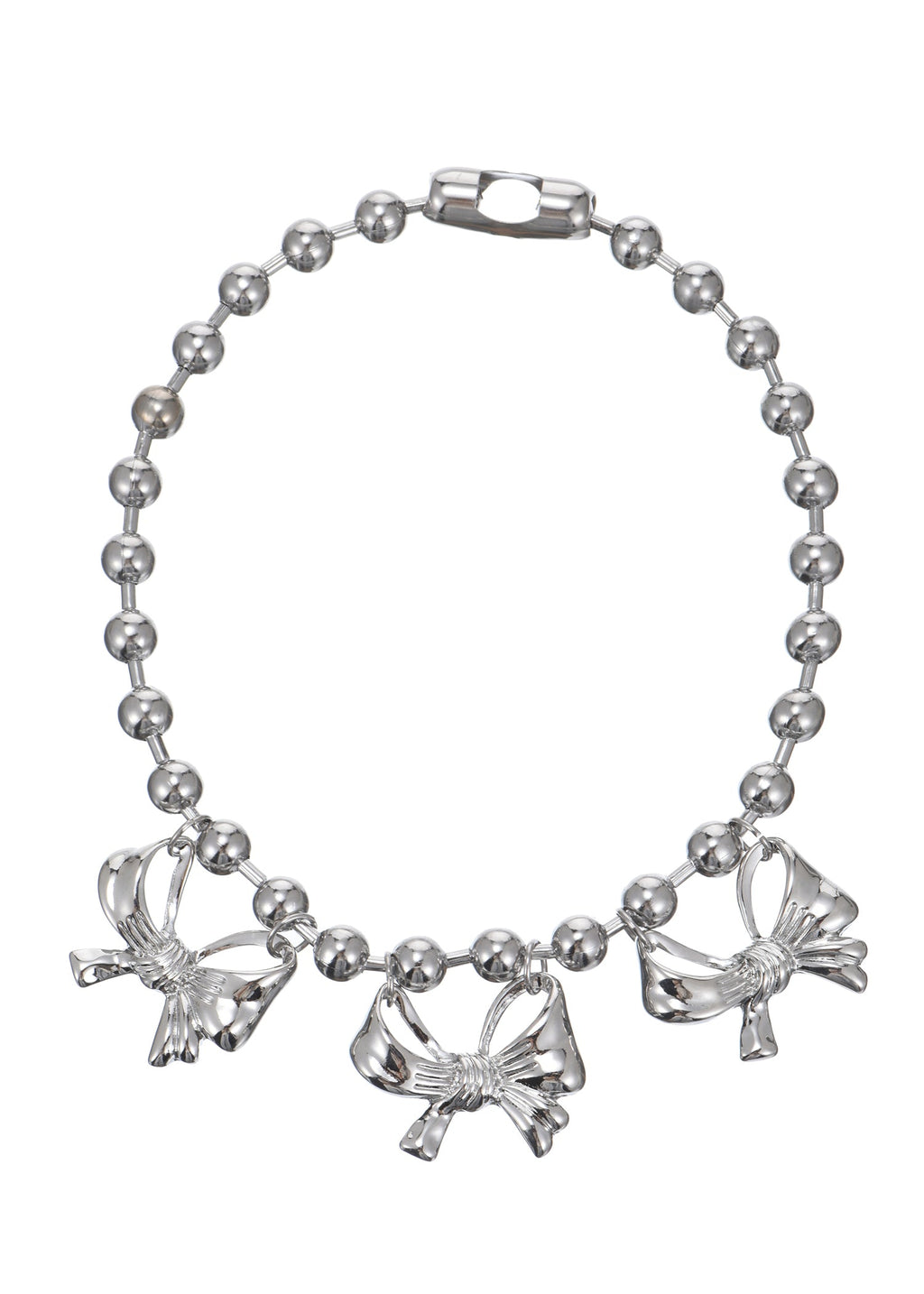 Cleo – Halskette mit riesigen Schleifen in Silber