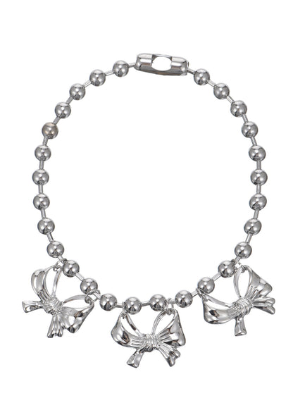 Cleo – Halskette mit riesigen Schleifen in Silber