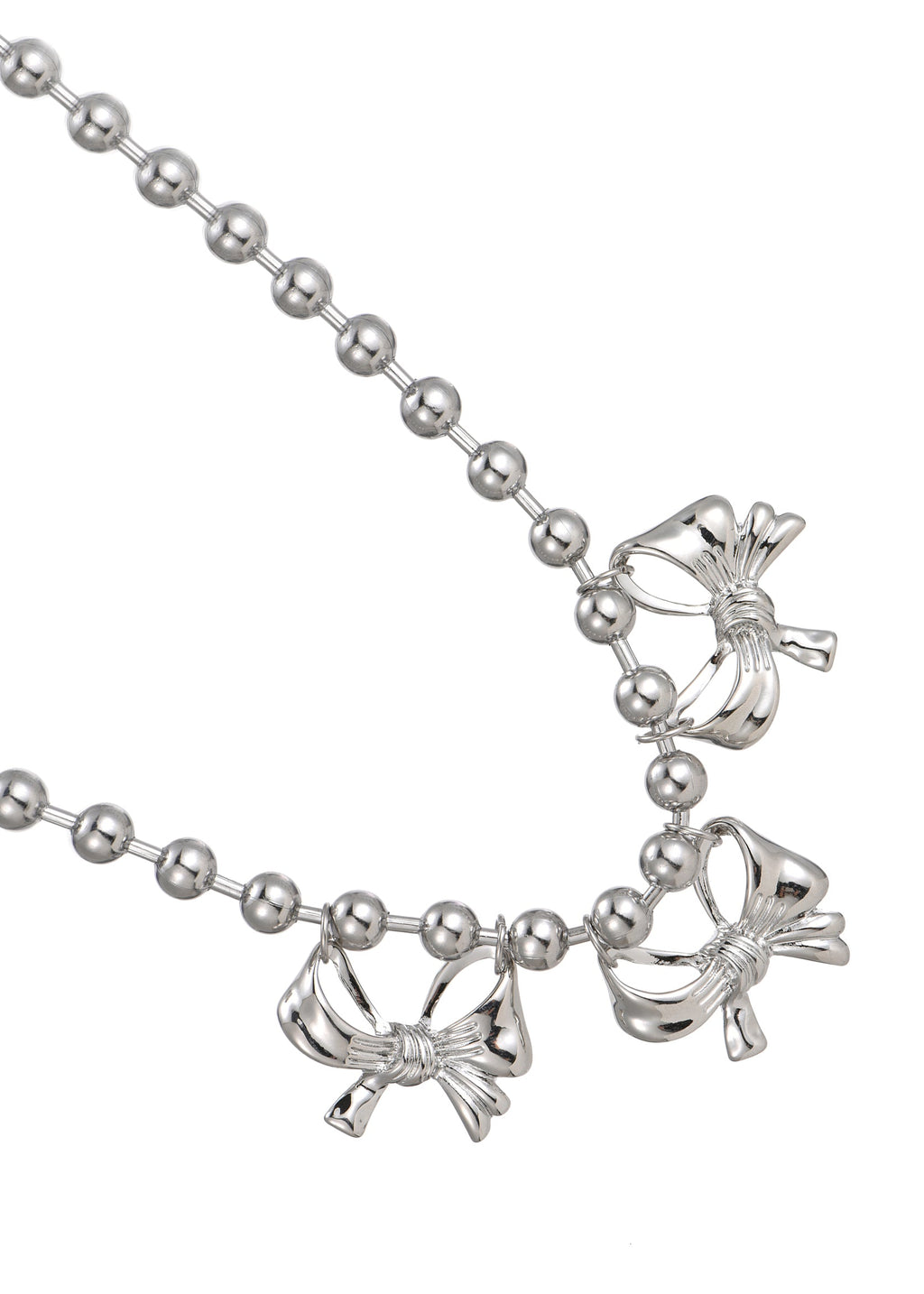 Cleo – Halskette mit riesigen Schleifen in Silber