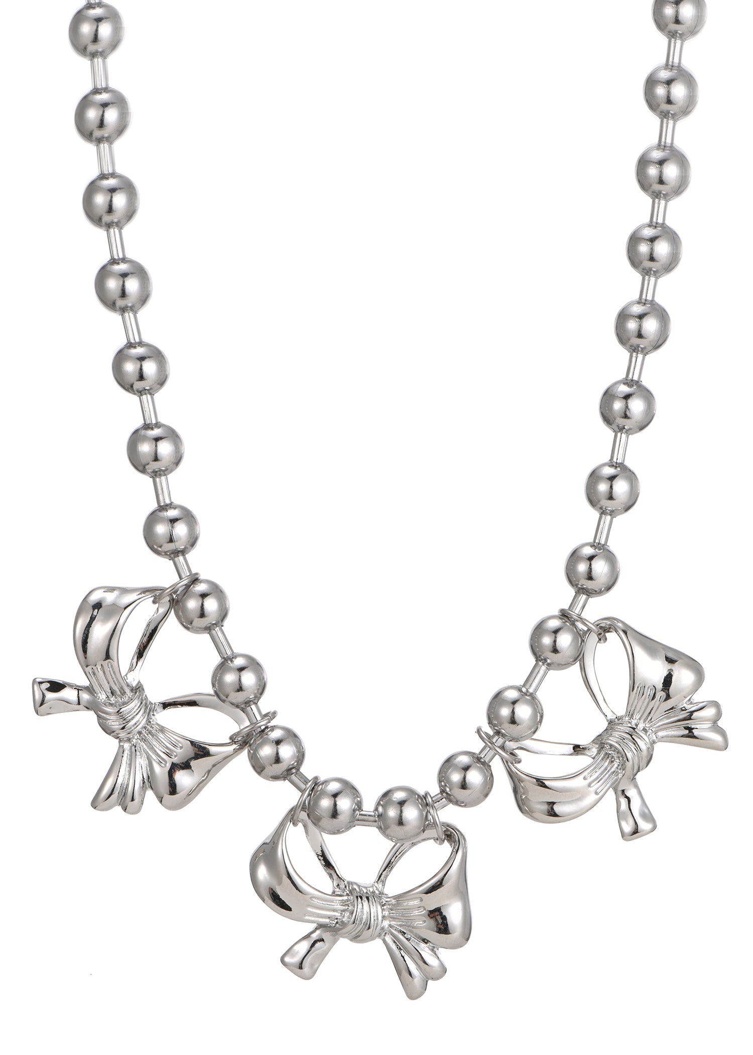 Cleo – Halskette mit riesigen Schleifen in Silber