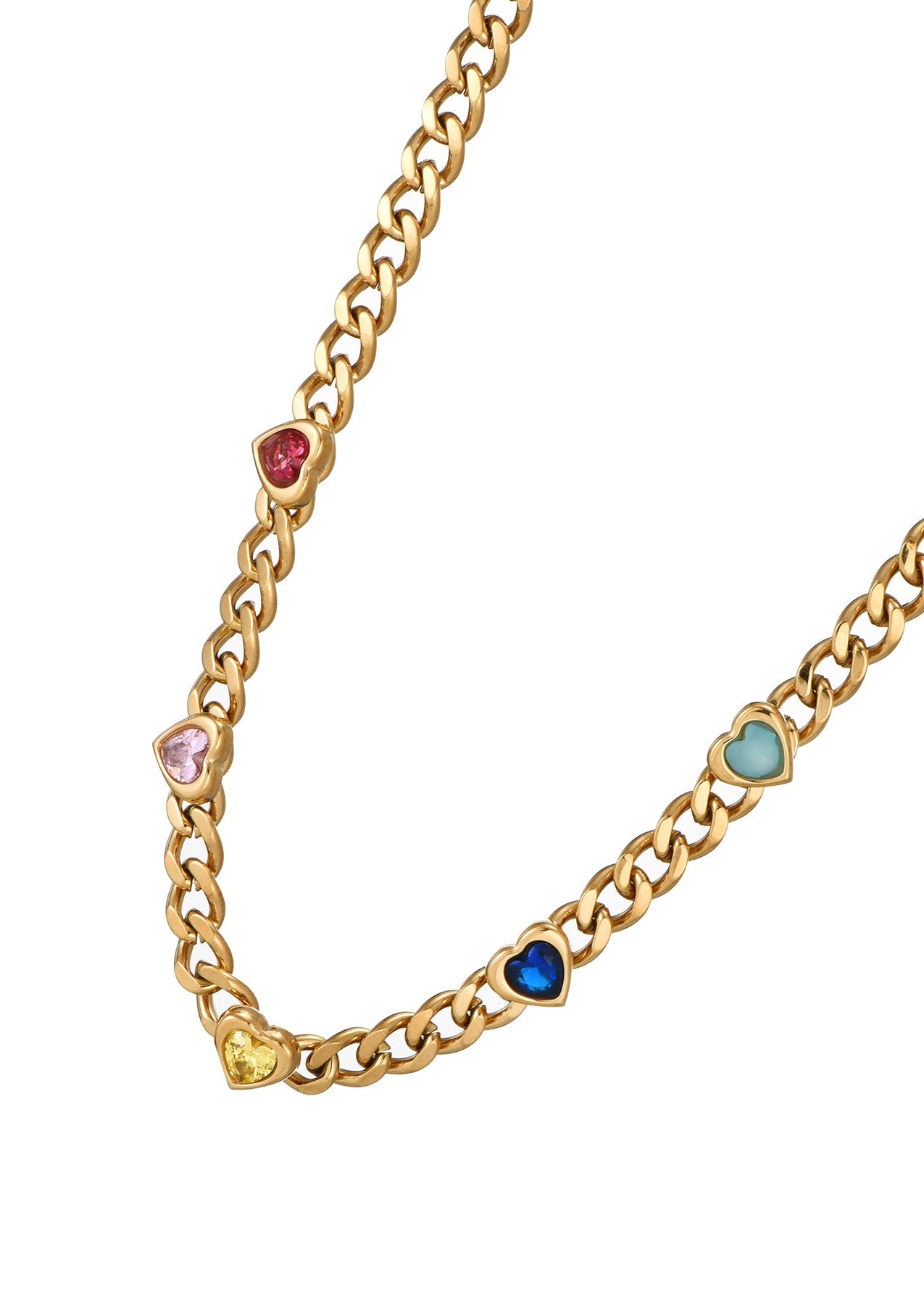 Collana Sabino con catena dorata "Love Colorful"