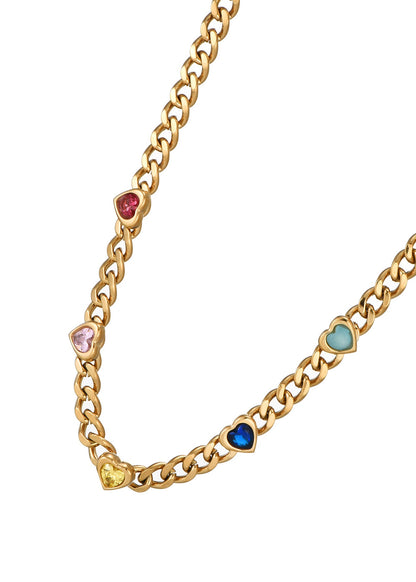 Collana Sabino con catena dorata "Love Colorful"