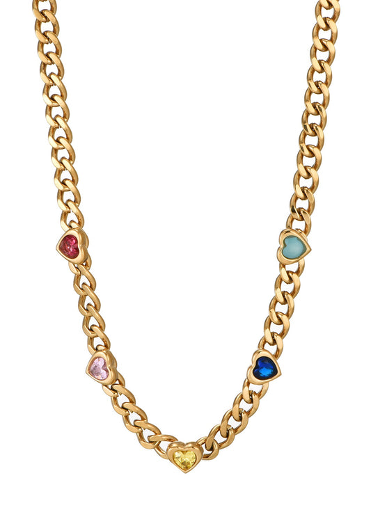 Collana Sabino con catena dorata "Love Colorful"