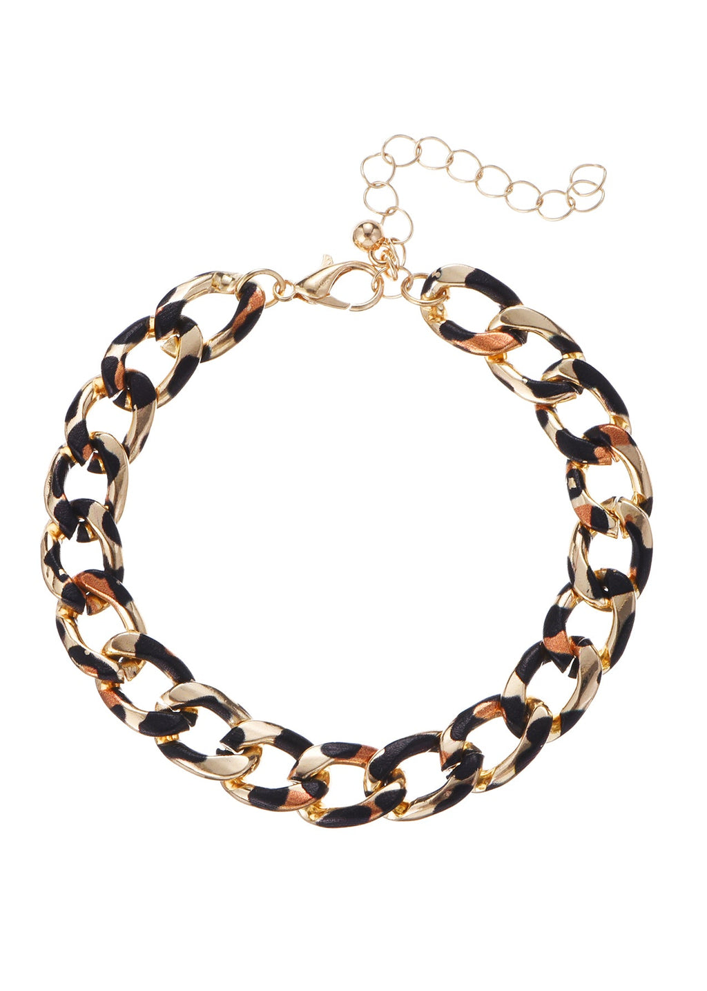 Leo Leopard Goldene Kette Halskette Armband Set