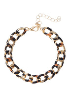 Leo Leopard Goldene Kette Halskette Armband Set