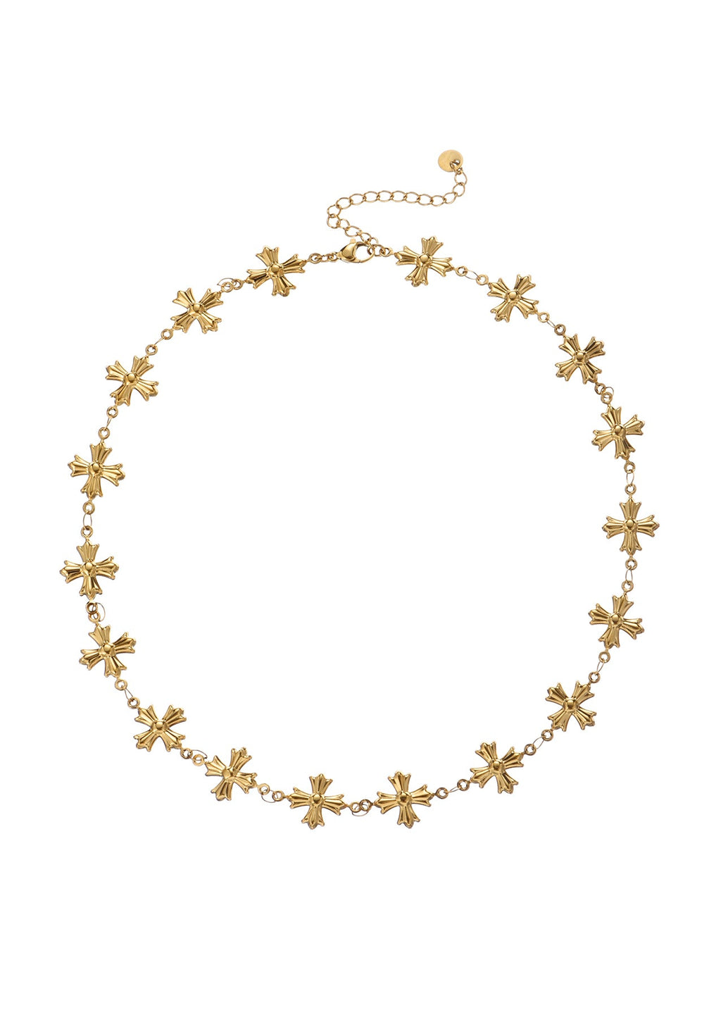 Henri Gothic Cross Golden Necklace