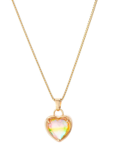Summer Cocktail Spritz Heart Golden Necklace