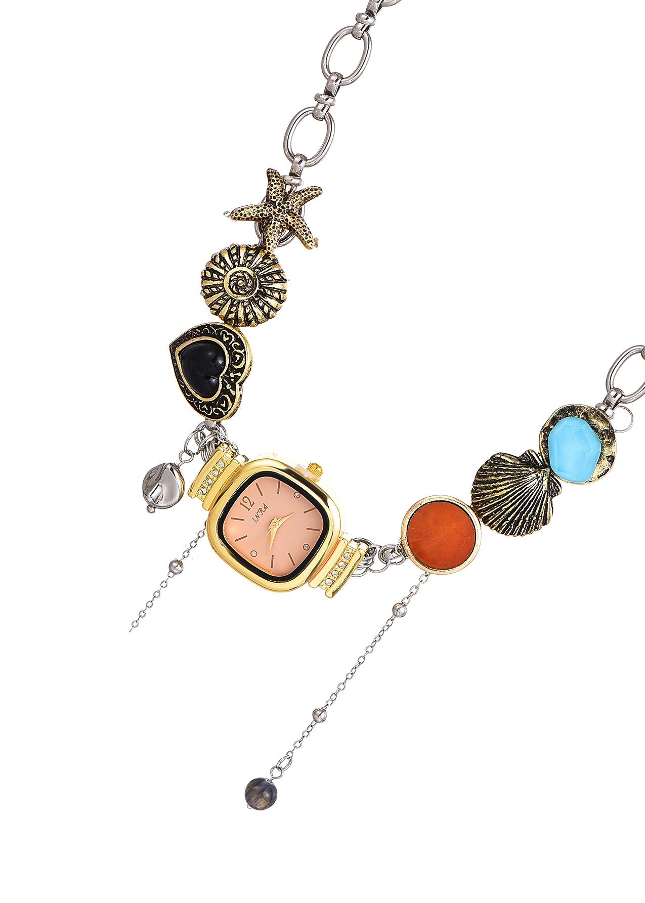 Guendalina Ocean O'Clock Vintage Uhr Goldene Choker Halskette