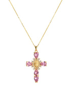 Luana Rosa Kreuz Goldene Halskette