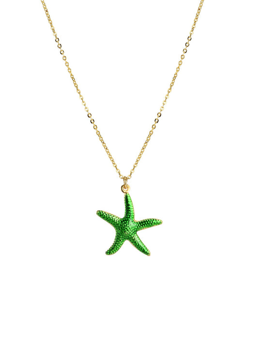 Marlin Passionate Seastar Green Golden Necklace