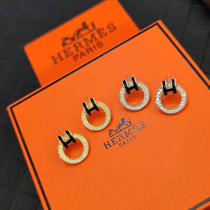 Shiny Crystals Hoop Earrings