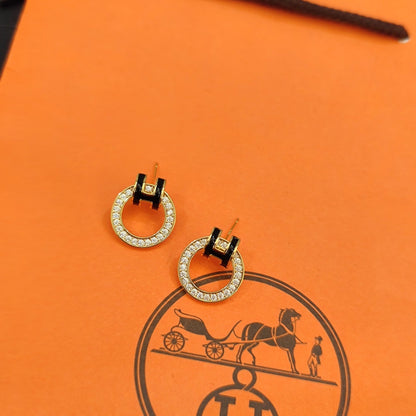 Shiny Crystals Hoop Earrings