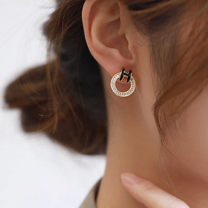 Shiny Crystals Hoop Earrings