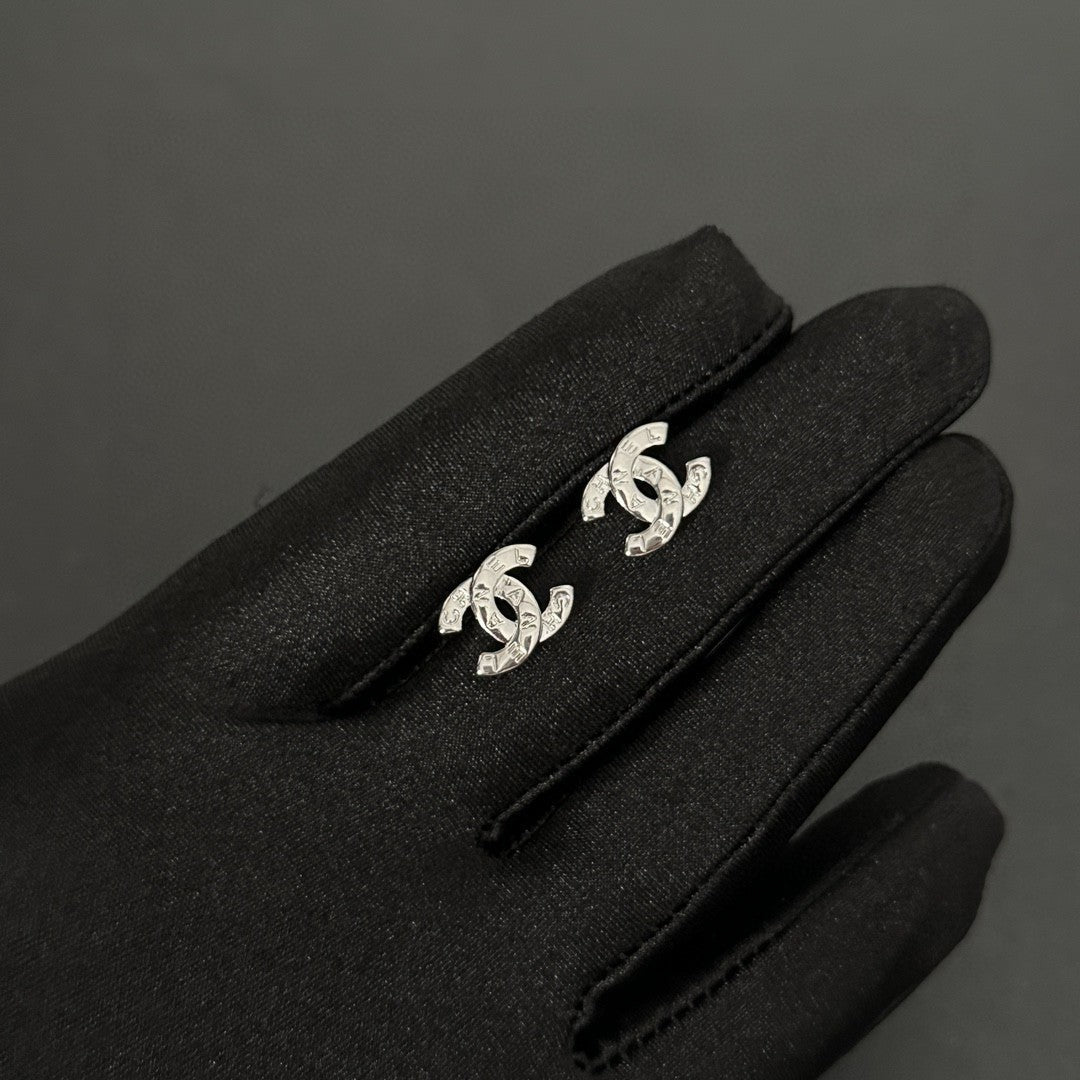 Simple Letter Sterling Silver Earrings