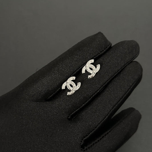 Simple Letter Sterling Silver Earrings