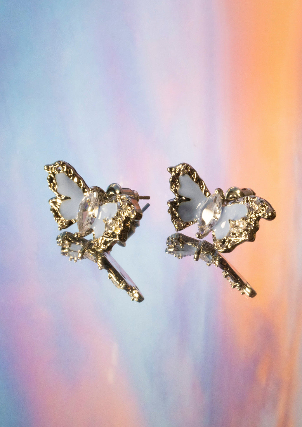 Mel Blue Myth Schmetterling Silber Ohrringe