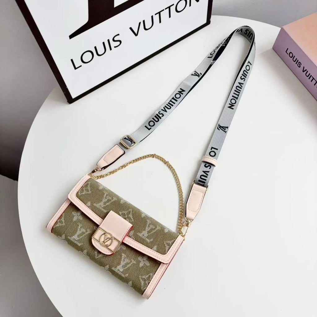 Letter Holster Scarf Chain Wallet Case For iPhone