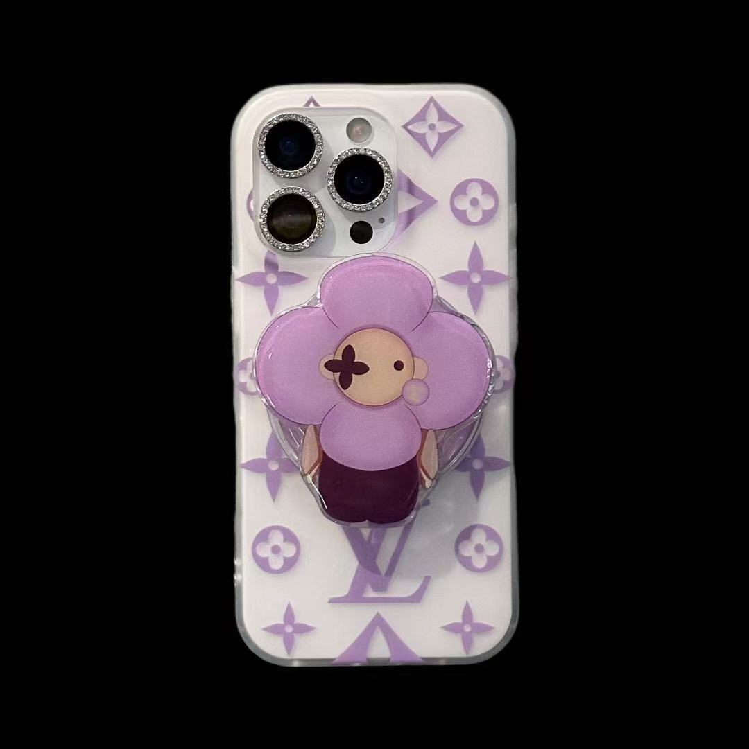 Purple Flower MagSafe Phone Case For iPhone