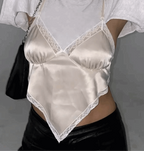 Backless Bandana Top In Cream Satin