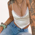 Backless Bandana Top In Cream Satin