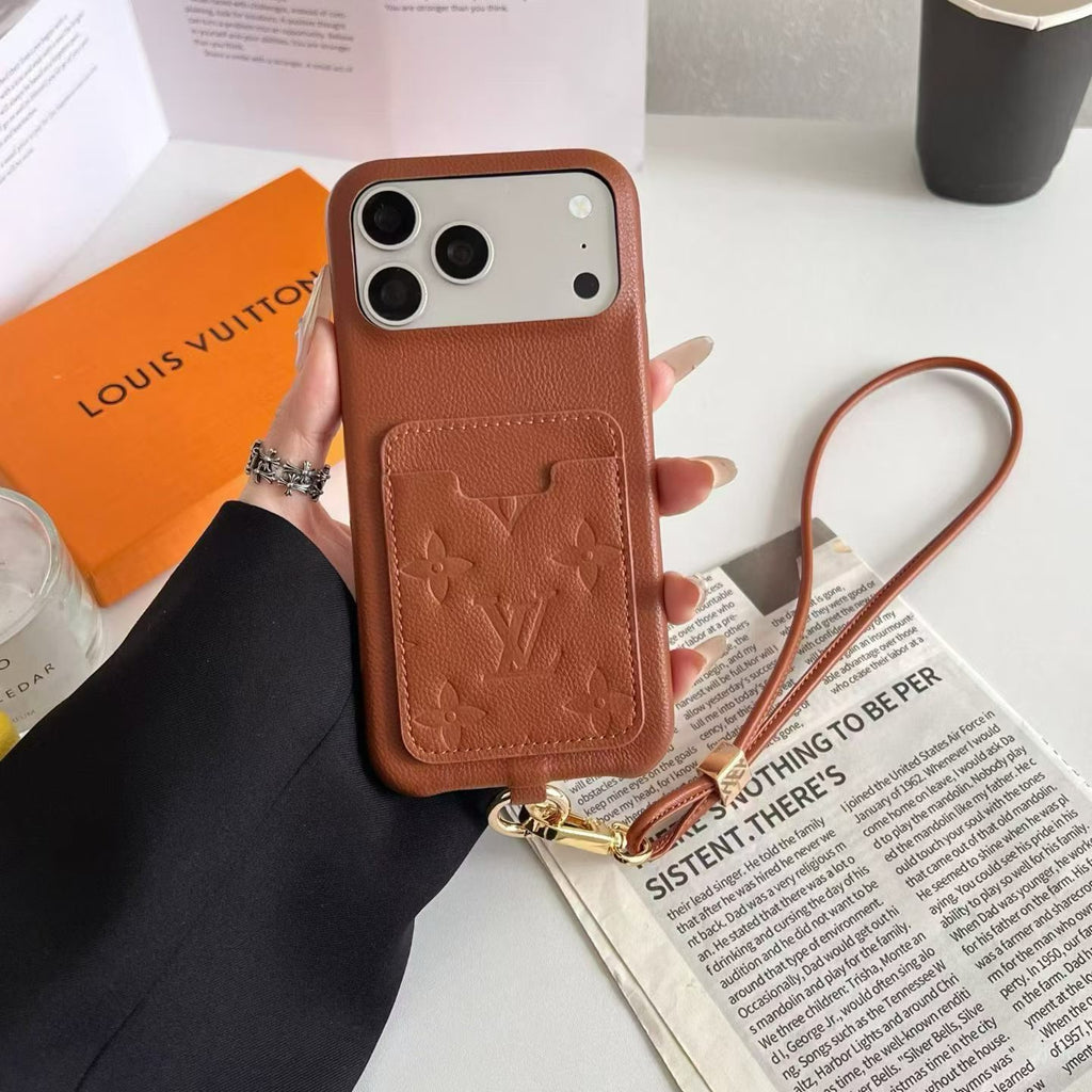 Pattern Card Holder Phone Case For iPhone