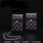 Schwarze Handytasche aus Leder
