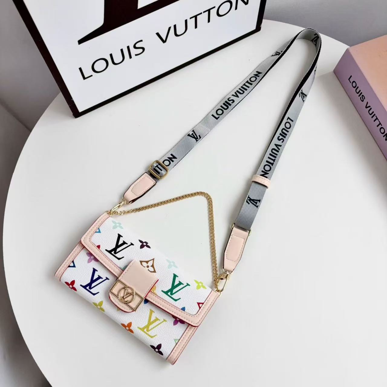 Letter Holster Scarf Chain Wallet Case For iPhone