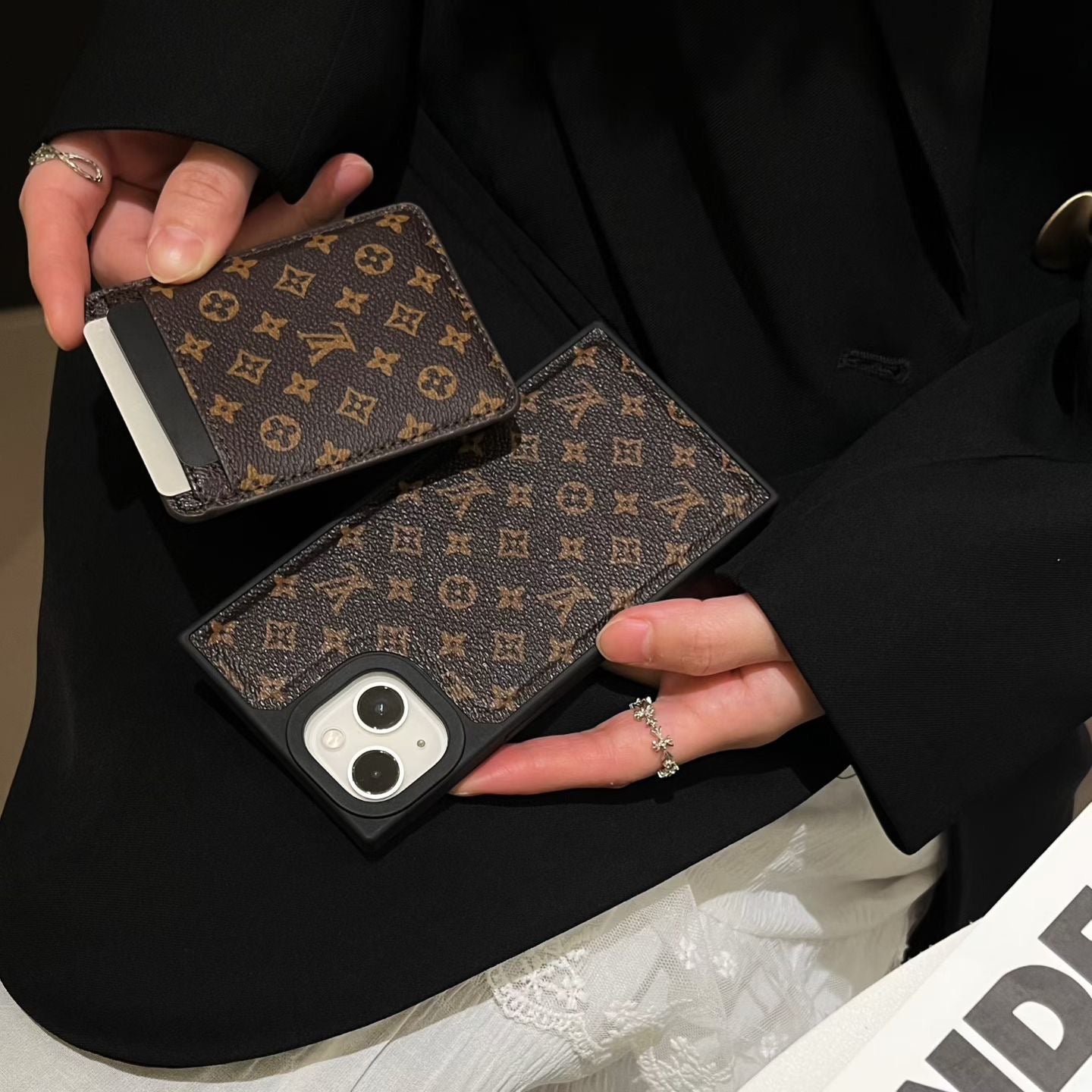 Brown Card MagSafe Phone Case For iPhone