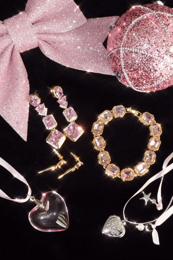 Maddy Pink Stones Goldenes Armband