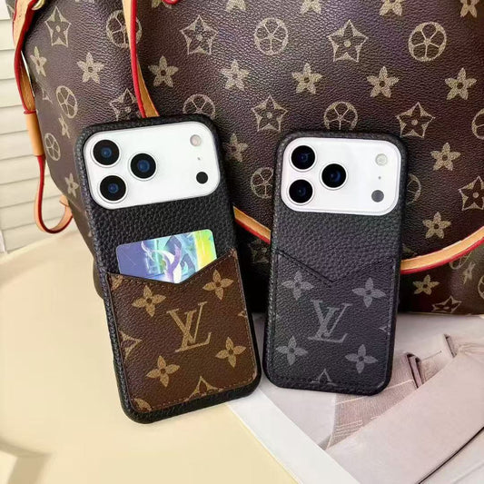 Custodia per telefono in peluche con porta carte per iPhone